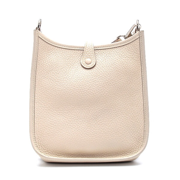 Hermes - Cream Clemence Leather Mini Evelyne Bag